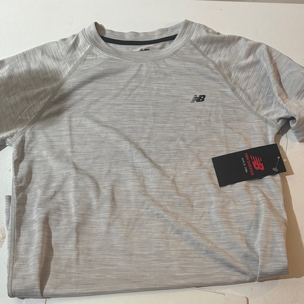 NWT New Balance Kids Light Gray Short Sleeve Tee